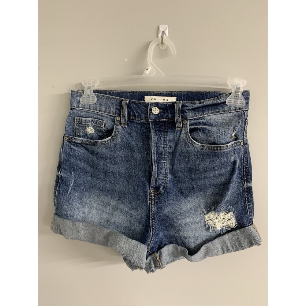 Eunina Olivia Ultra High Rise Mom Short Rolled Jean Shorts Women's Medium